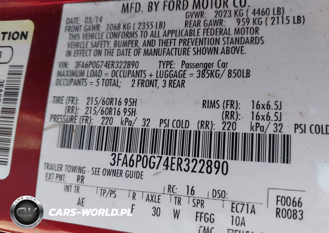 2014 Ford Fusion S VIN:3FA6P0G74ER322890 - 9