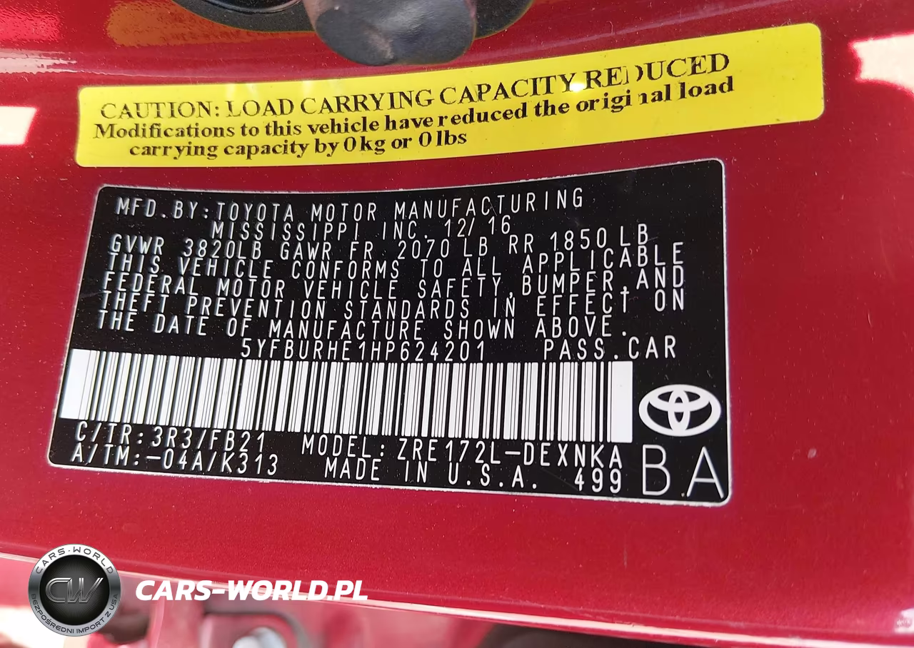 2017 Toyota Corolla Le VIN:5YFBURHE1HP624201 - 9