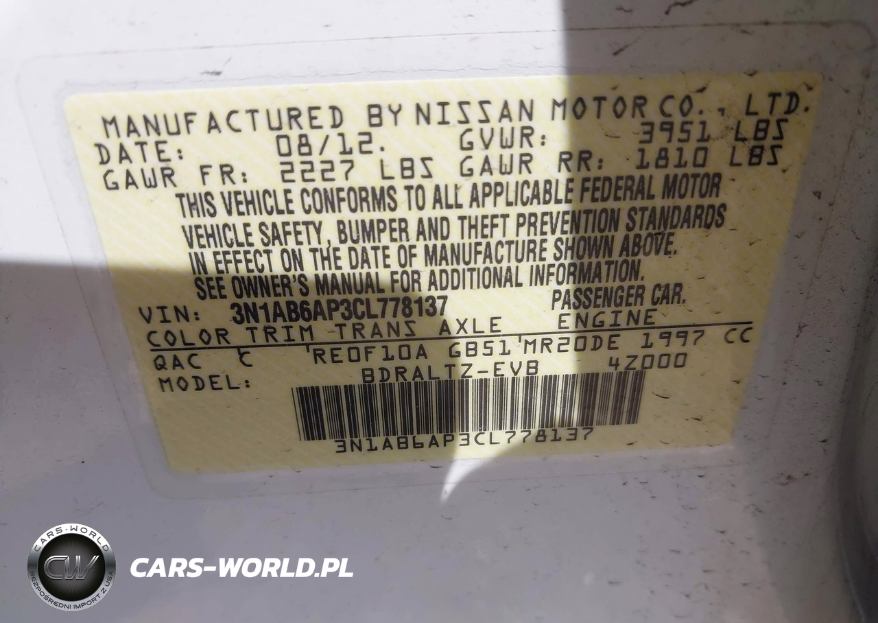 2012 Nissan Sentra 2.0 S VIN:3N1AB6AP3CL778137 - 9