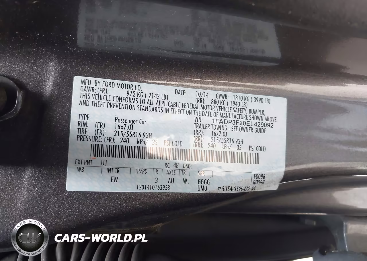 2014 Ford Focus Se VIN:1FADP3F20EL429092 - 9