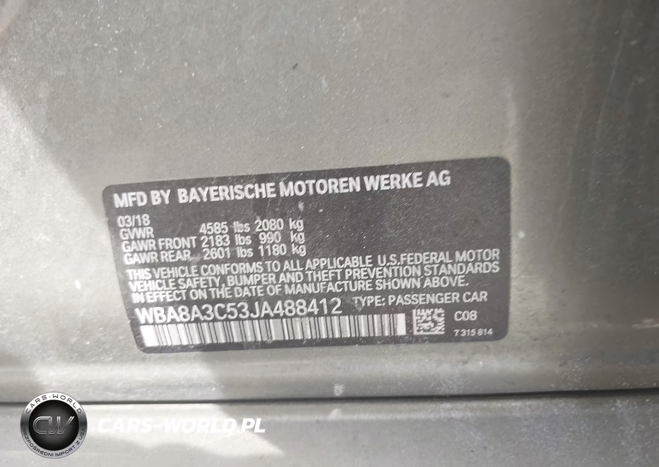 2018 BMW 320I xDrive VIN:WBA8A3C53JA488412 - 9