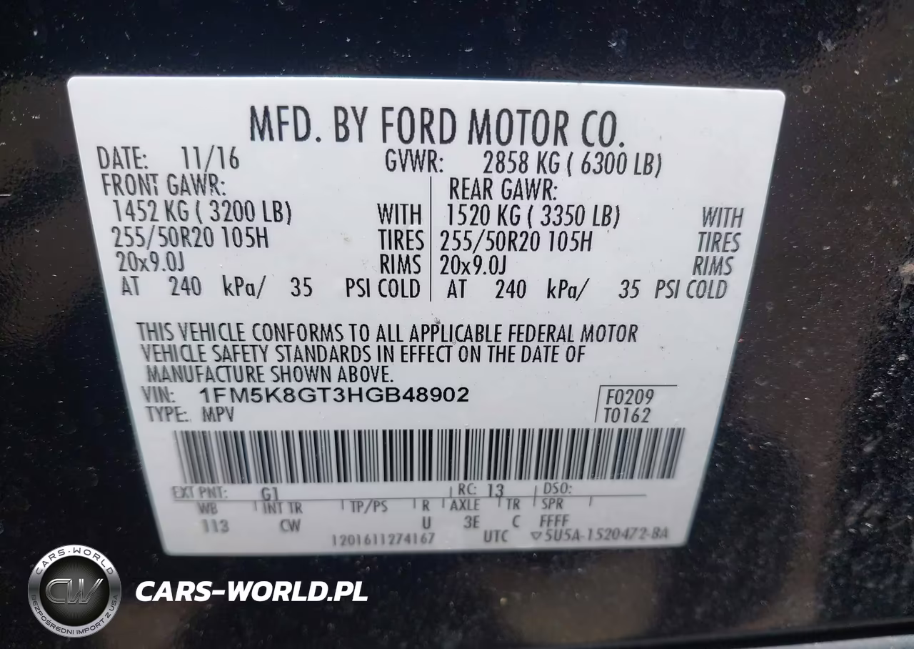 2017 Ford Explorer Sport VIN:1FM5K8GT3HGB48902 - 9
