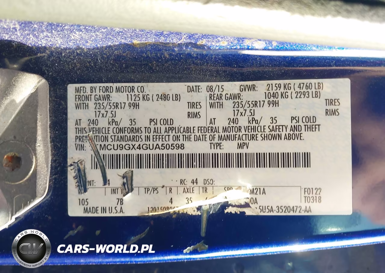 2016 Ford Escape Se VIN:1FMCU9GX4GUA50598 - 9