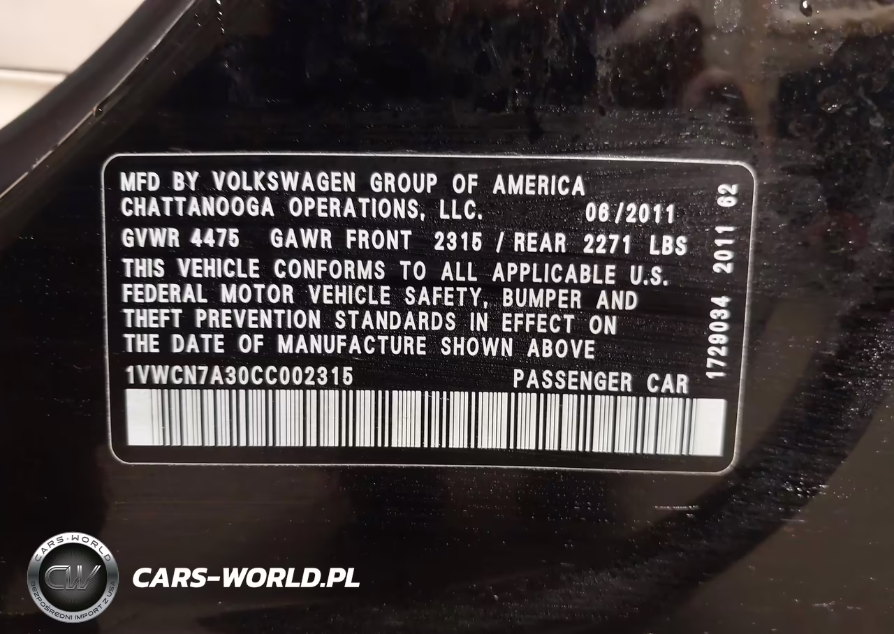 2012 Volkswagen Passat 2.0L Tdi Sel Premium VIN:1VWCN7A30CC002315 - 9
