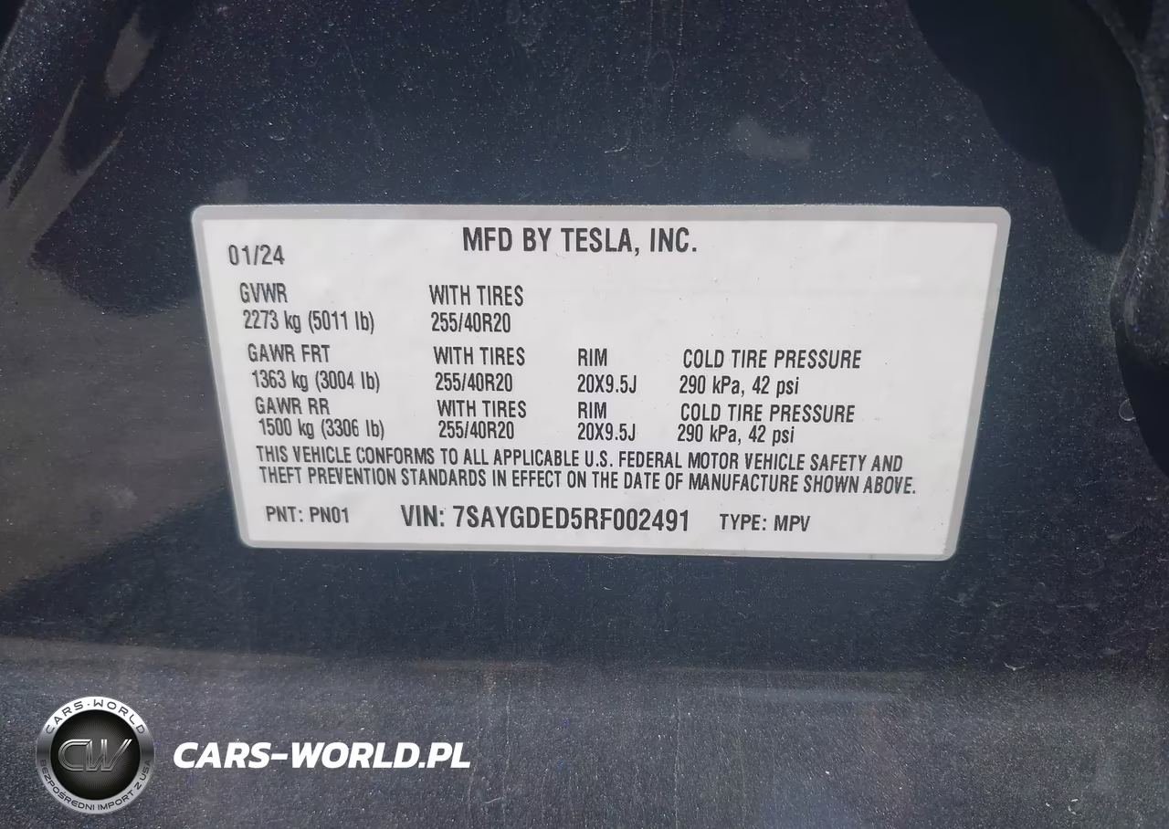 2024 Tesla Model Y Long Range Single Motor Rear-Wheel Drive-Rwd VIN:7SAYGDED5RF002491 - 9