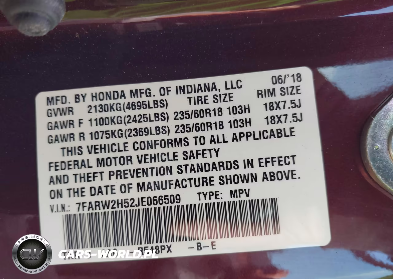 2018 Honda Cr-V Ex VIN:7FARW2H52JE066509 - 9