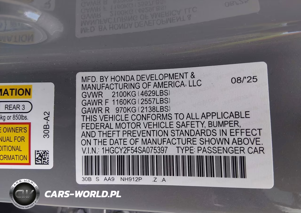 2025 Honda Accord Hybrid Sport VIN:1HGCY2F54SA075397 - 9