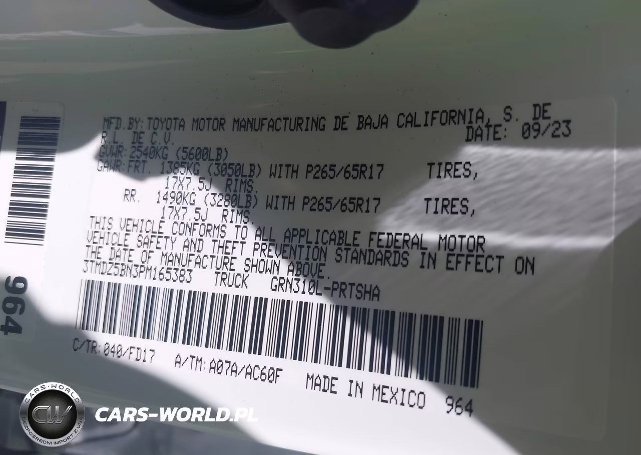 2023 Toyota Tacoma Trd Sport VIN:3TMDZ5BN3PM165383 - 9