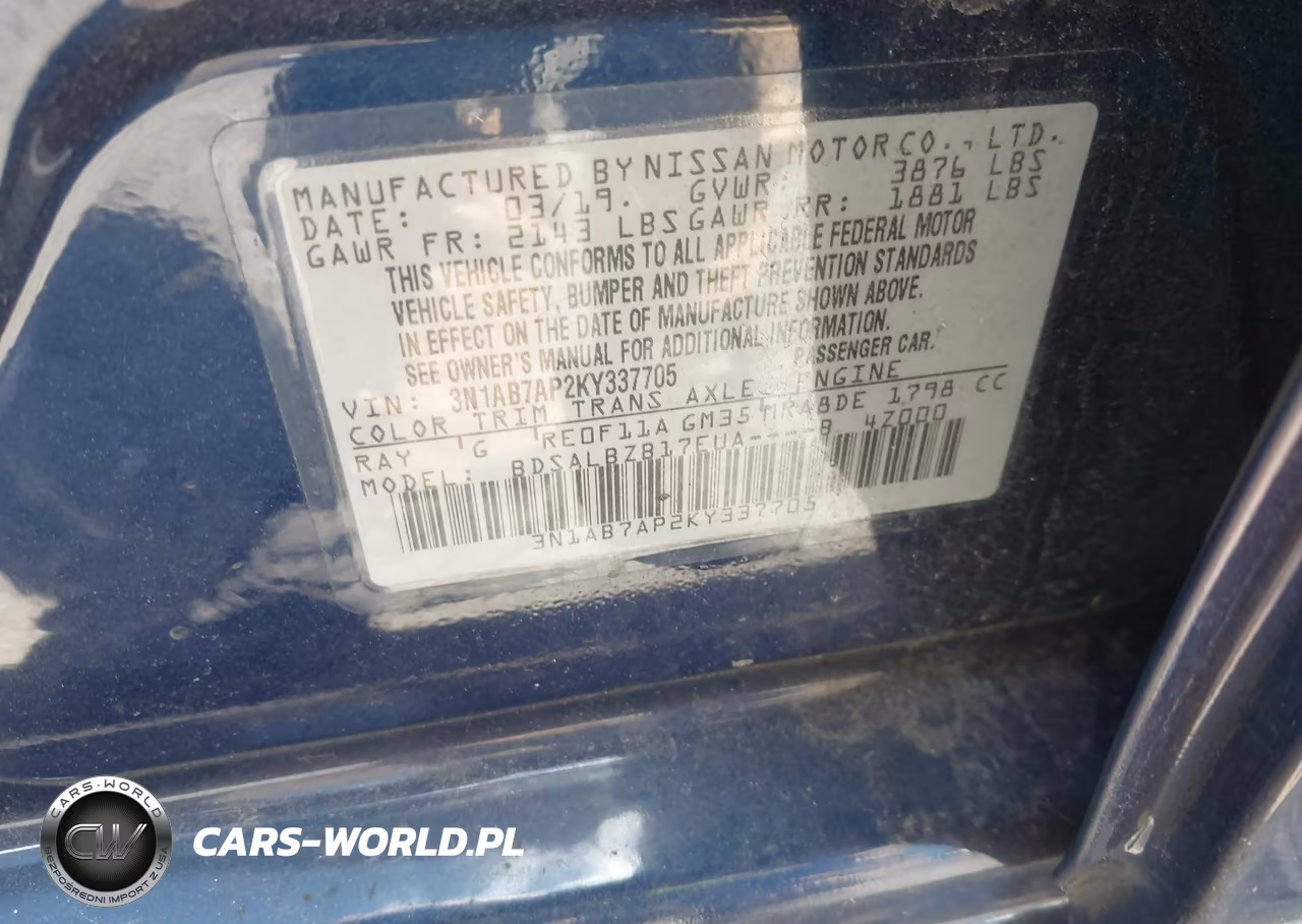 2019 Nissan Sentra S VIN:3N1AB7AP2KY337705 - 9