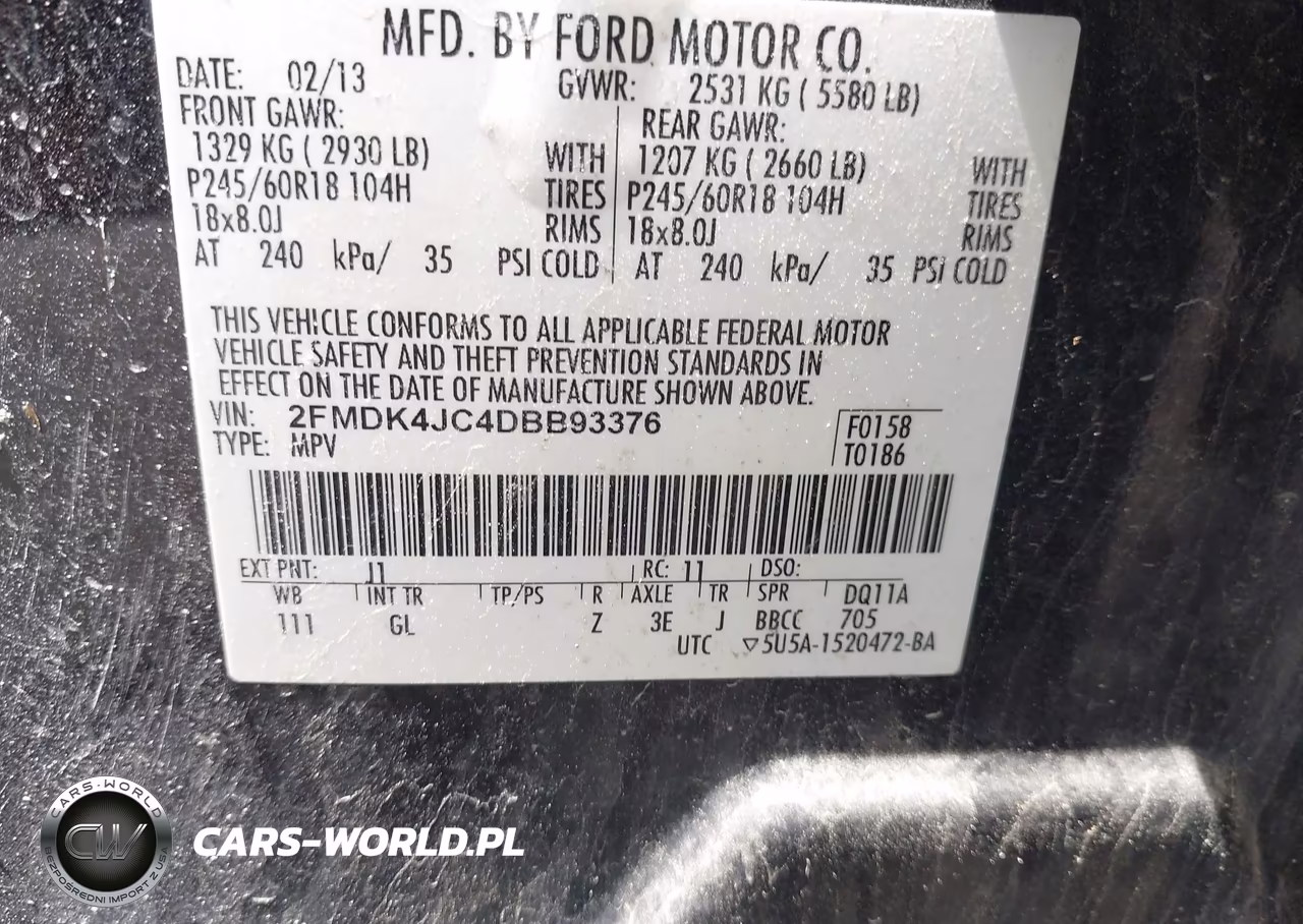 2013 Ford Edge Sel VIN:2FMDK4JC4DBB93376 - 9