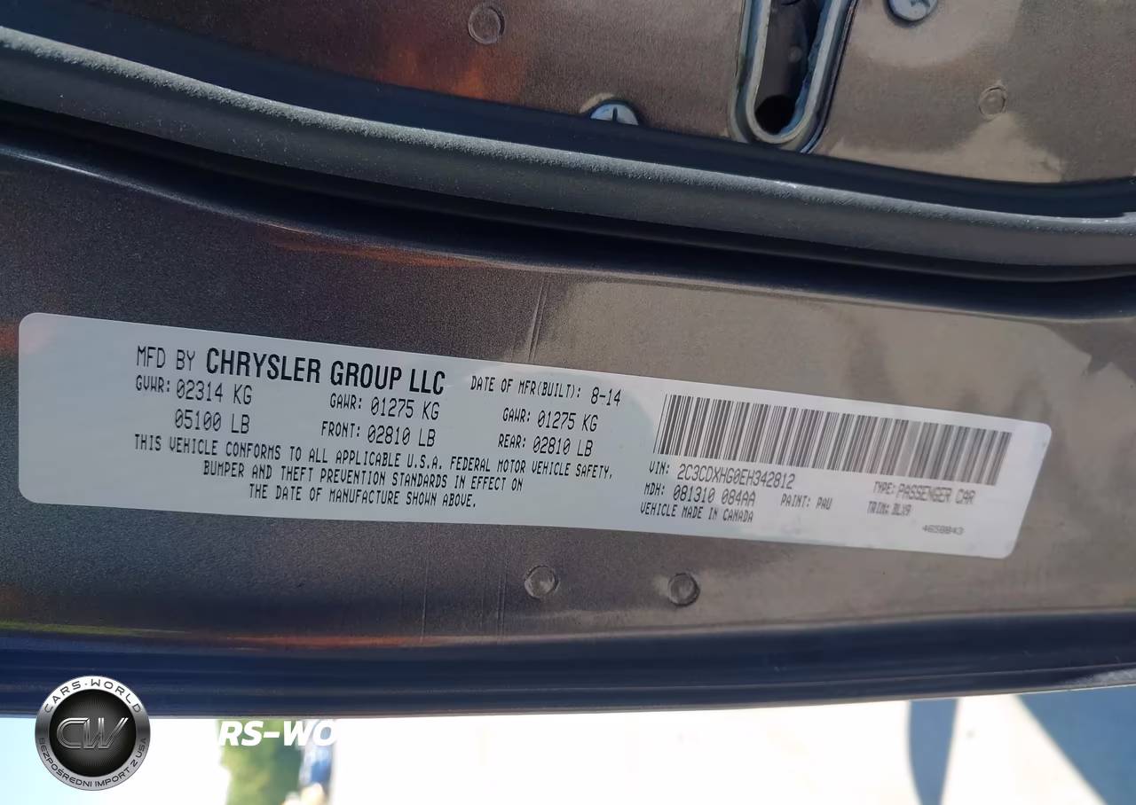2014 Dodge Charger Sxt Plus VIN:2C3CDXHG0EH342812 - 8