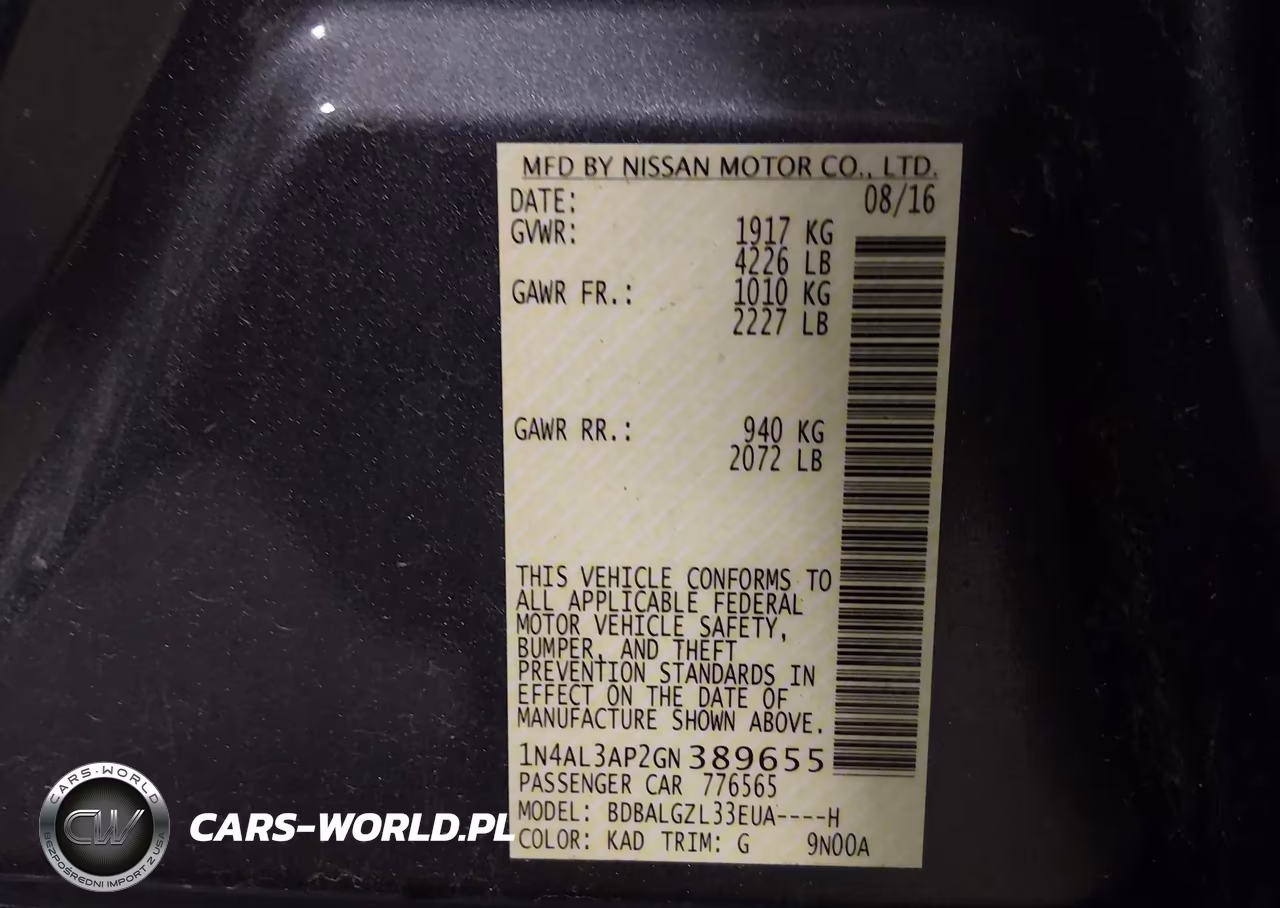 2016 Nissan Altima 2.5 S VIN:1N4AL3AP2GN389655 - 9