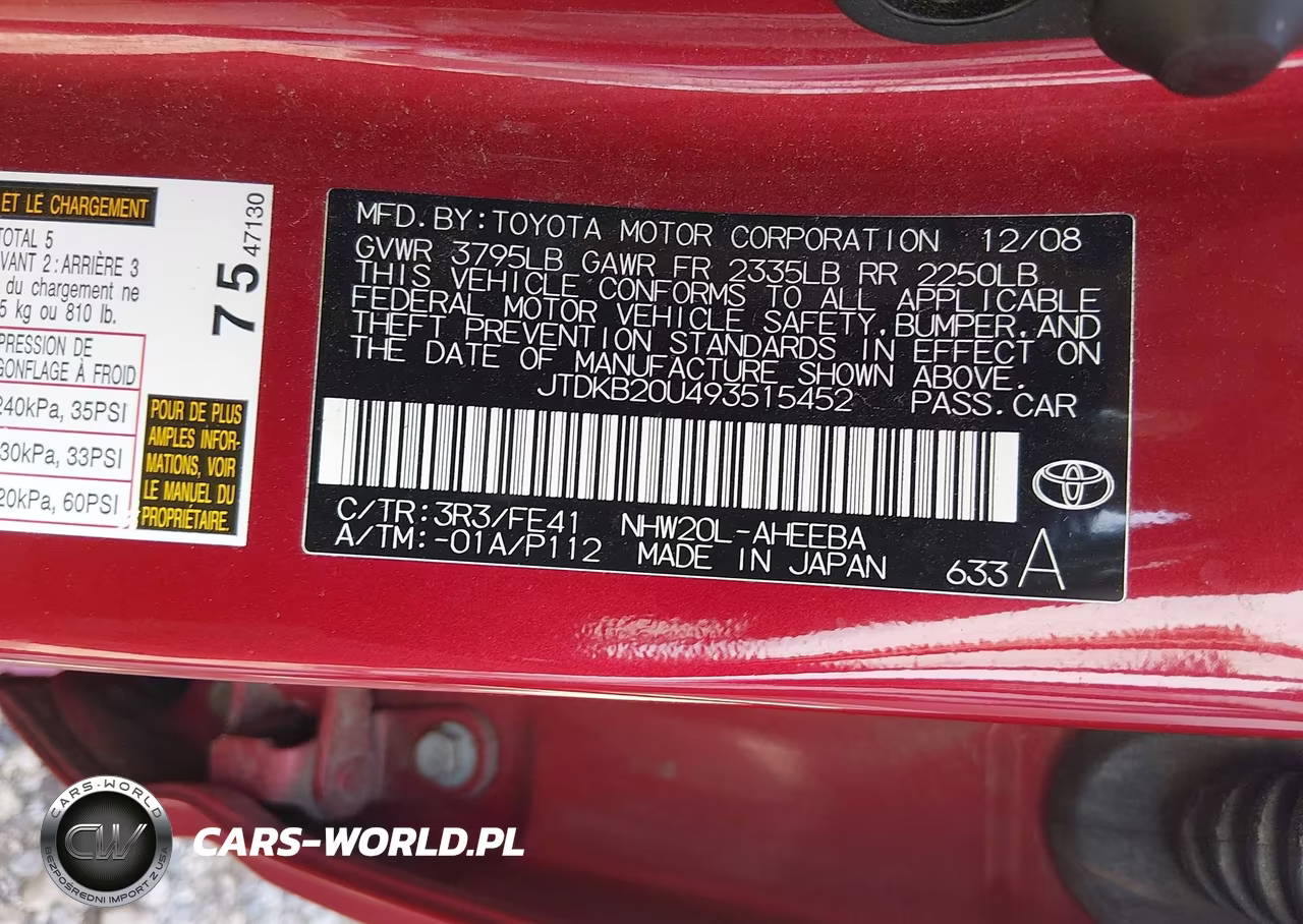 2009 Toyota Prius VIN:JTDKB20U493515452 - 9