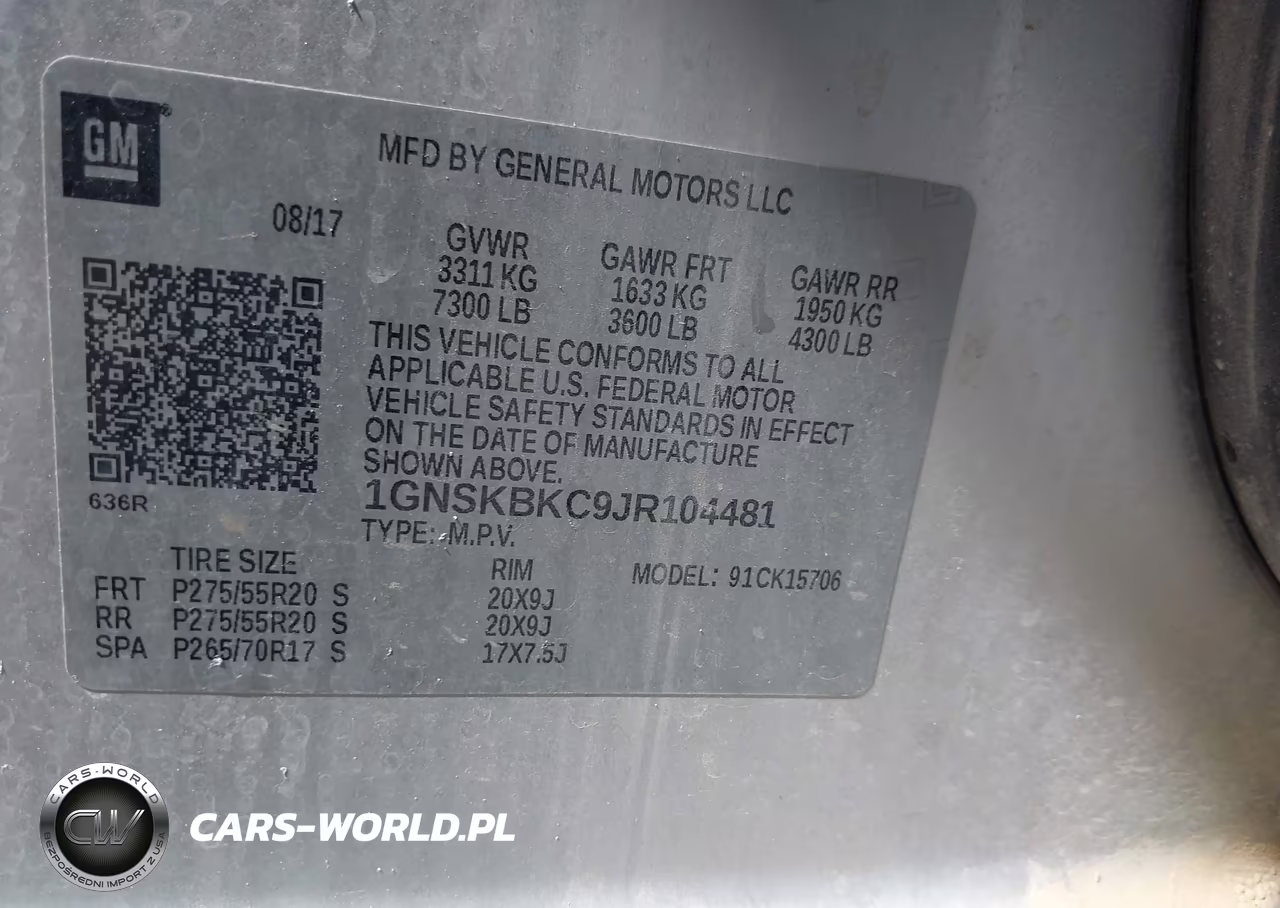 2018 Chevrolet Tahoe Lt VIN:1GNSKBKC9JR104481 - 9