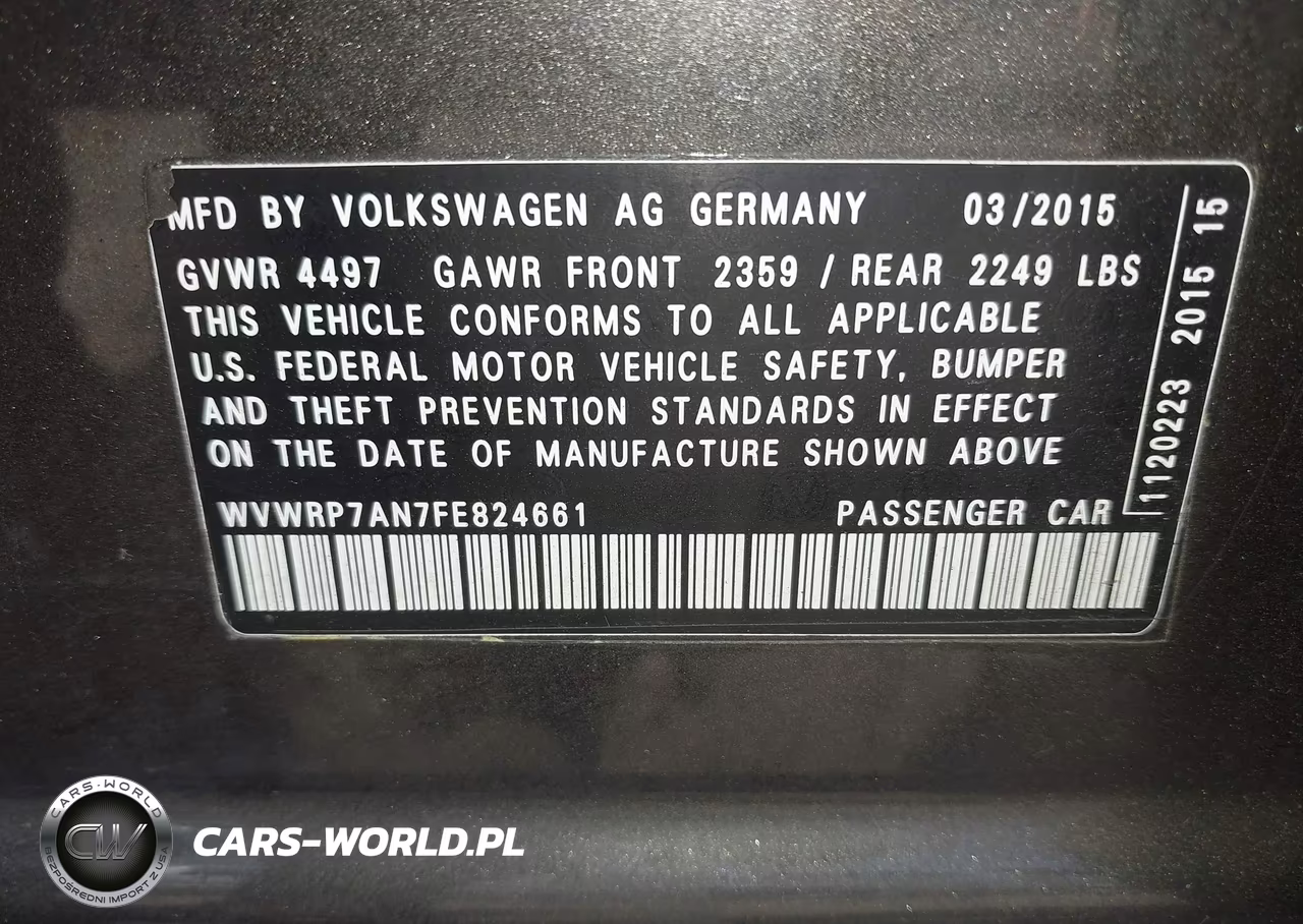 2015 Volkswagen Cc 2.0T Executive VIN:WVWRP7AN7FE824661 - 9