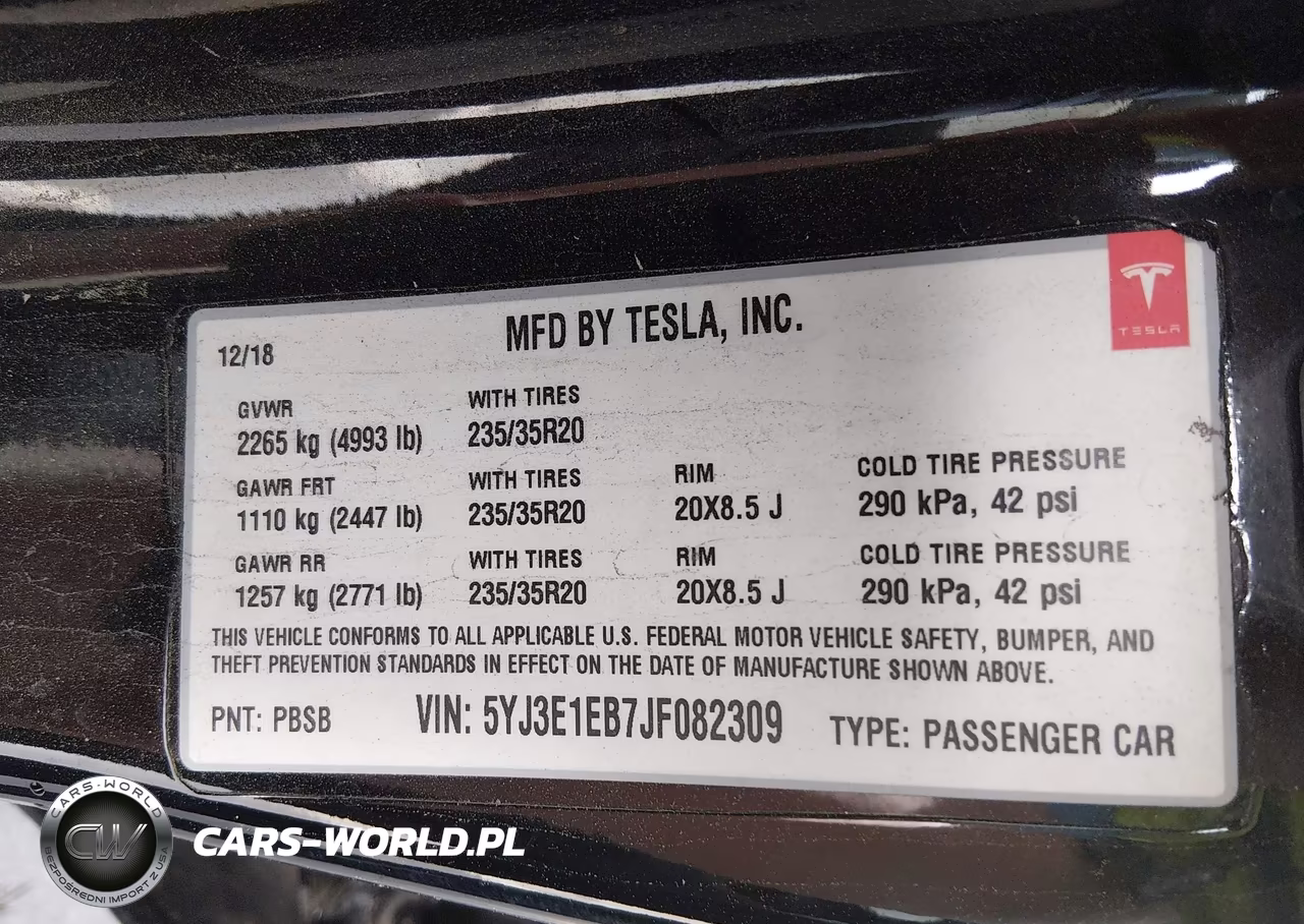 2018 Tesla Model 3 Long Range-Performance VIN:5YJ3E1EB7JF082309 - 9