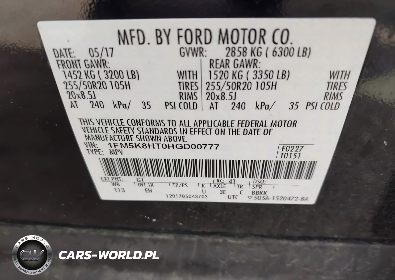 2017 Ford Explorer Platinum VIN:1FM5K8HT0HGD00777 - 9