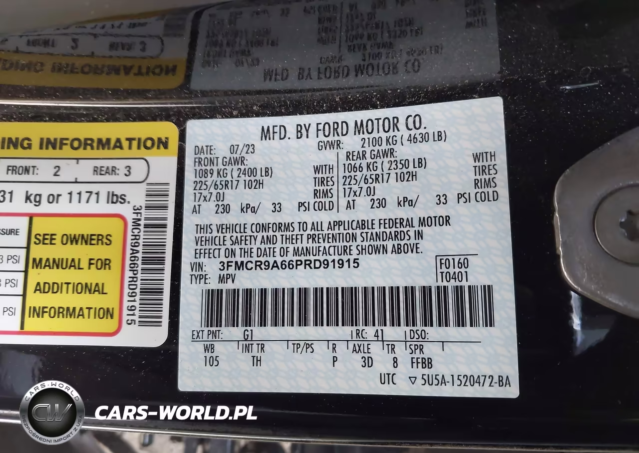 2023 Ford Bronco Sport VIN:3FMCR9A66PRD91915 - 9