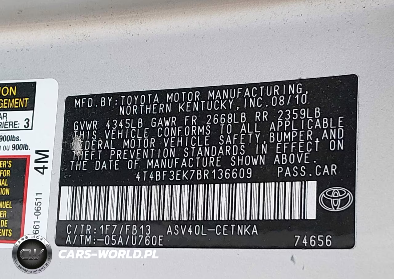 2011 Toyota Camry VIN:4T4BF3EK7BR136609 - 9