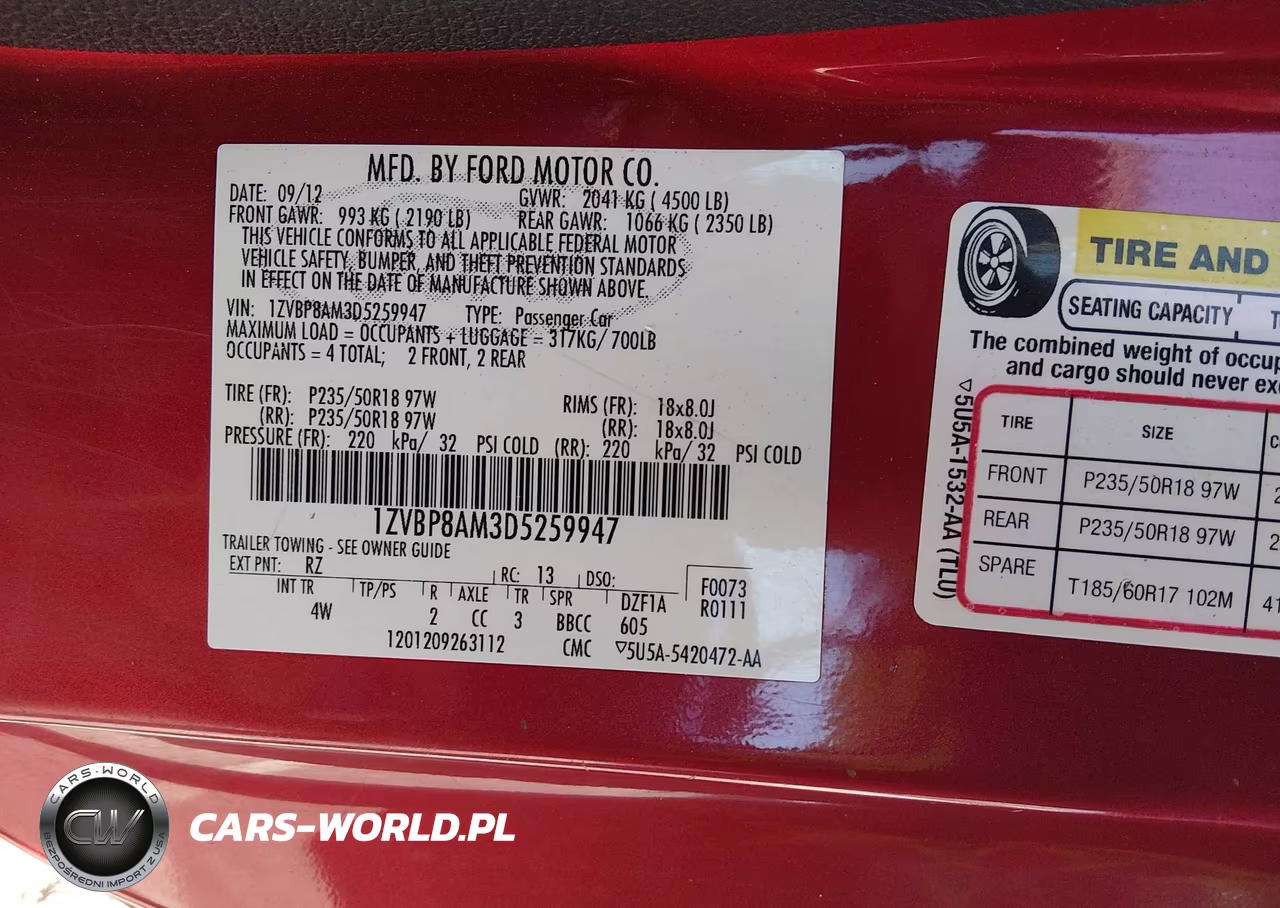 2013 Ford Mustang V6 Premium VIN:1ZVBP8AM3D5259947 - 9