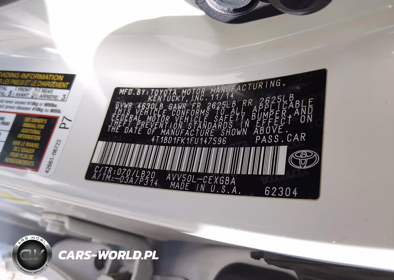 2015 Toyota Camry Hybrid Xle VIN:4T1BD1FK1FU147596 - 9