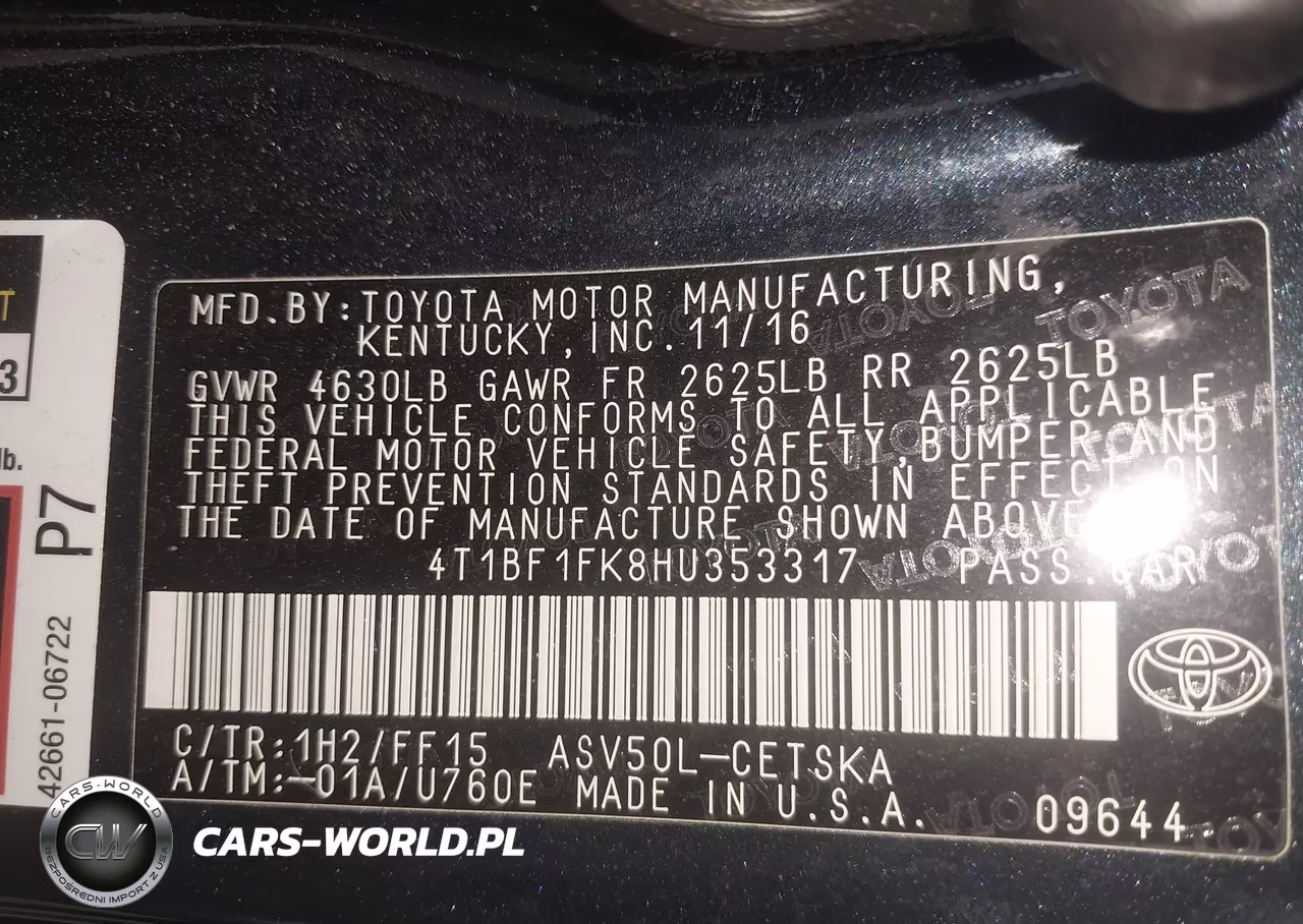 2017 Toyota Camry Se VIN:4T1BF1FK8HU353317 - 9