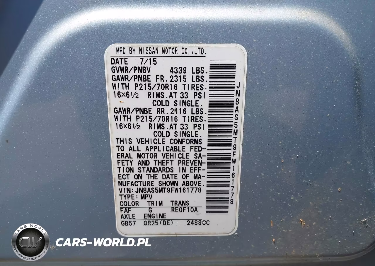 2015 Nissan Rogue Select S VIN:JN8AS5MT9FW161778 - 9