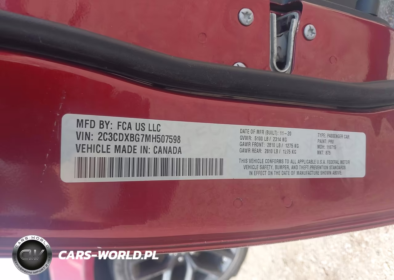 2021 Dodge Charger Sxt Rwd VIN:2C3CDXBG7MH507598 - 9