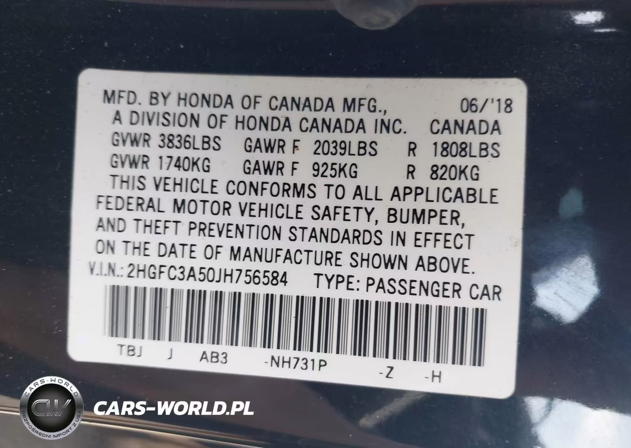 2018 Honda Civic Si VIN:2HGFC3A50JH756584 - 9