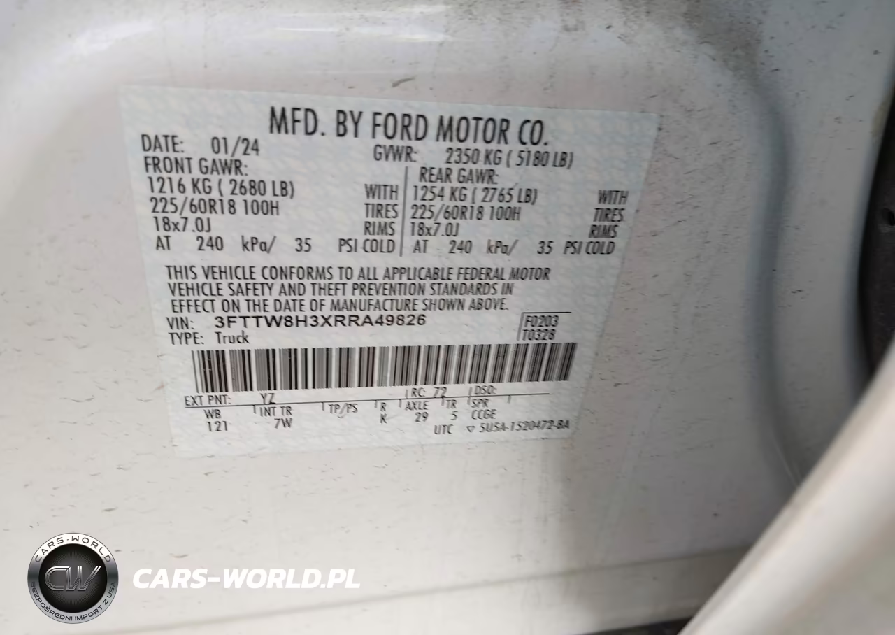 2024 Ford Maverick Xlt VIN:3FTTW8H3XRRA49826 - 9