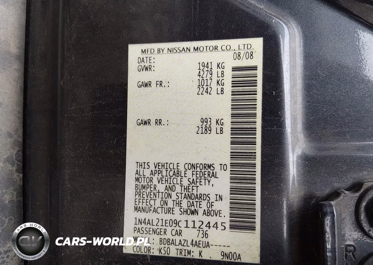 2009 Nissan Altima 2.5 VIN:1N4AL21E09C112445 - 9