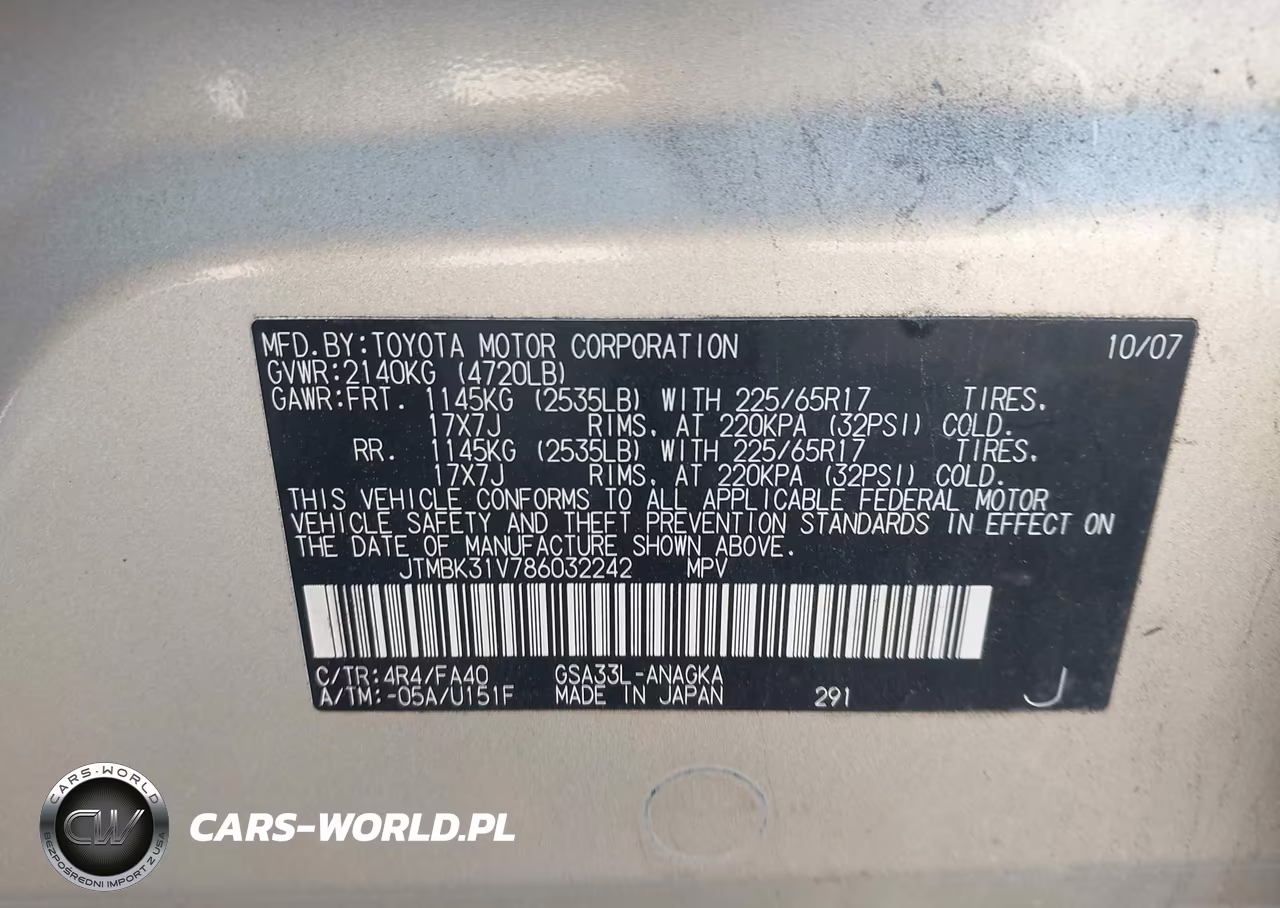 2008 Toyota Rav4 Limited V6 VIN:JTMBK31V786032242 - 9