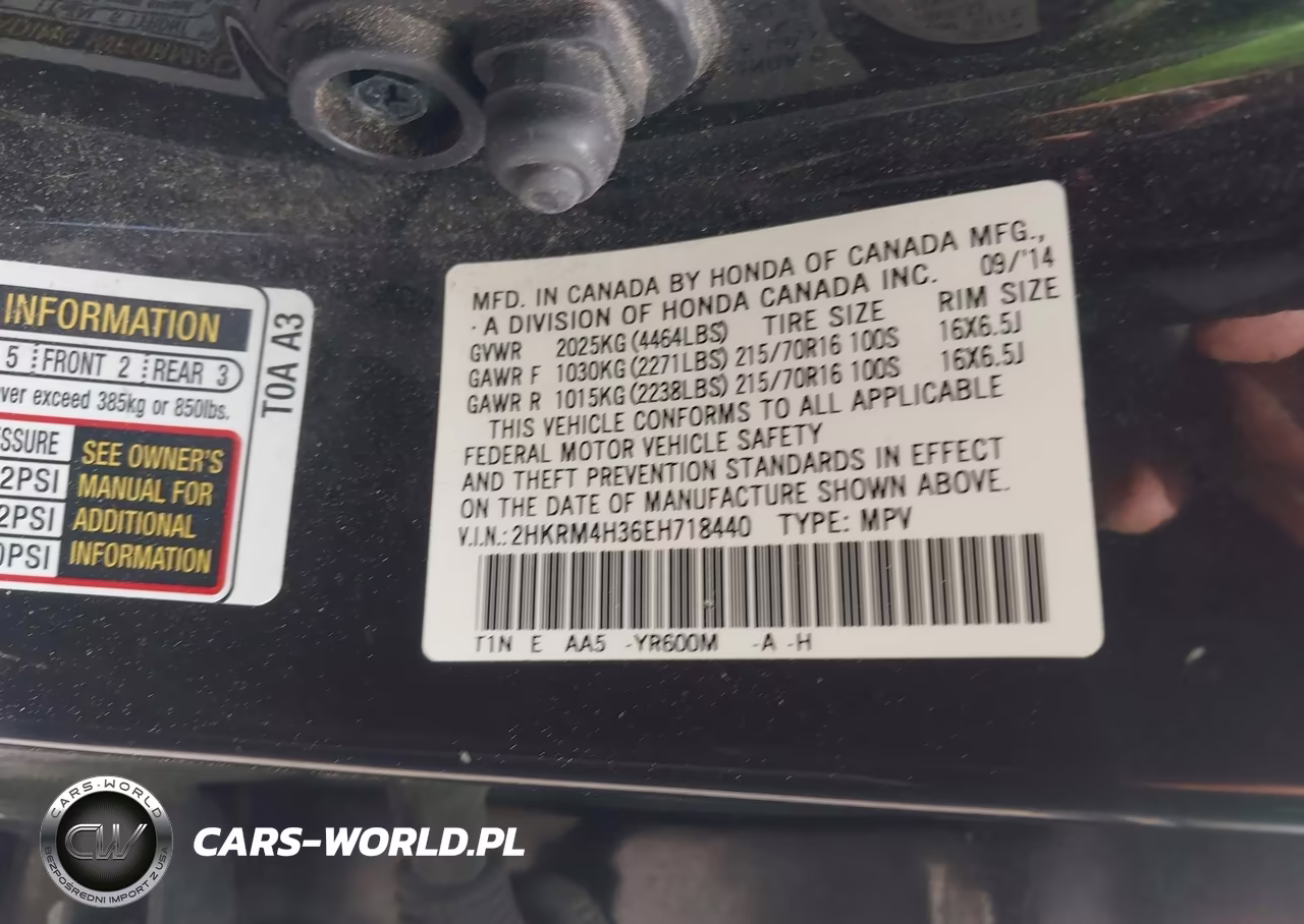 2014 Honda Cr-V Lx VIN:2HKRM4H36EH718440 - 9