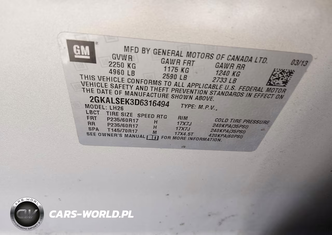 2013 GMC Terrain Sle-2 VIN:2GKALSEK3D6316494 - 9