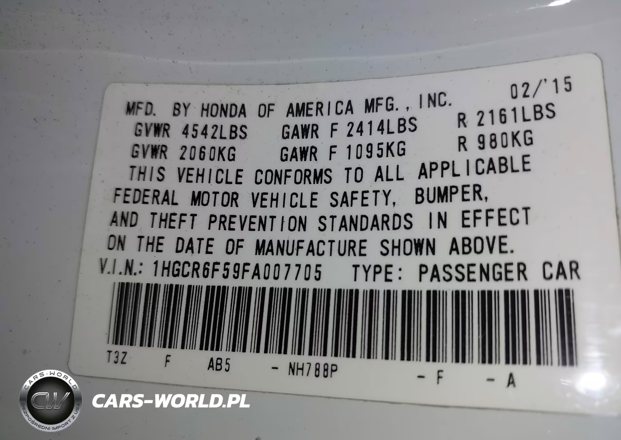 2015 Honda Accord Hybrid Ex-L VIN:1HGCR6F59FA007705 - 9