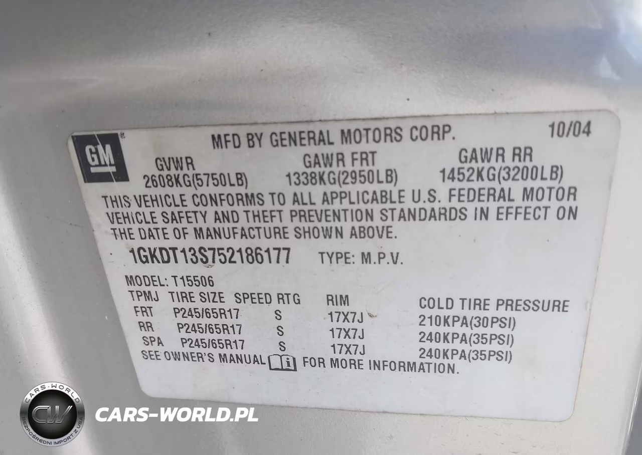 2005 GMC Envoy Sle VIN:1GKDT13S752186177 - 9