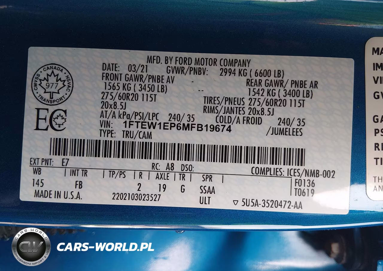 2021 Ford F-150 Xlt VIN:1FTEW1EP6MFB19674 - 9