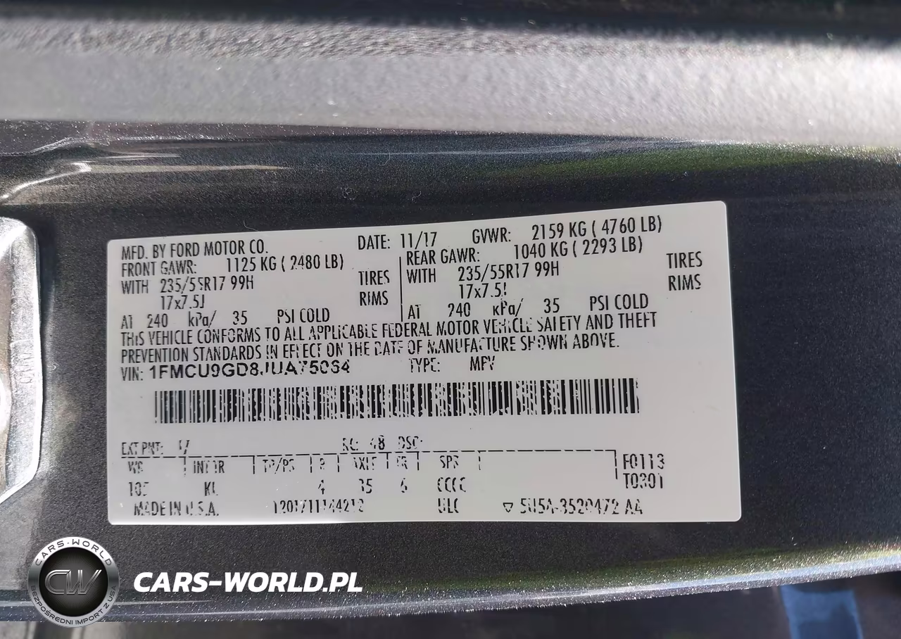 2018 Ford Escape Se VIN:1FMCU9GD8JUA75064 - 9