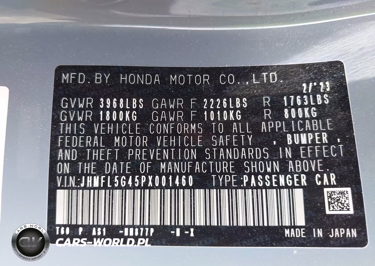 2023 Honda Civic Type R Touring VIN:JHMFL5G45PX001460 - 9