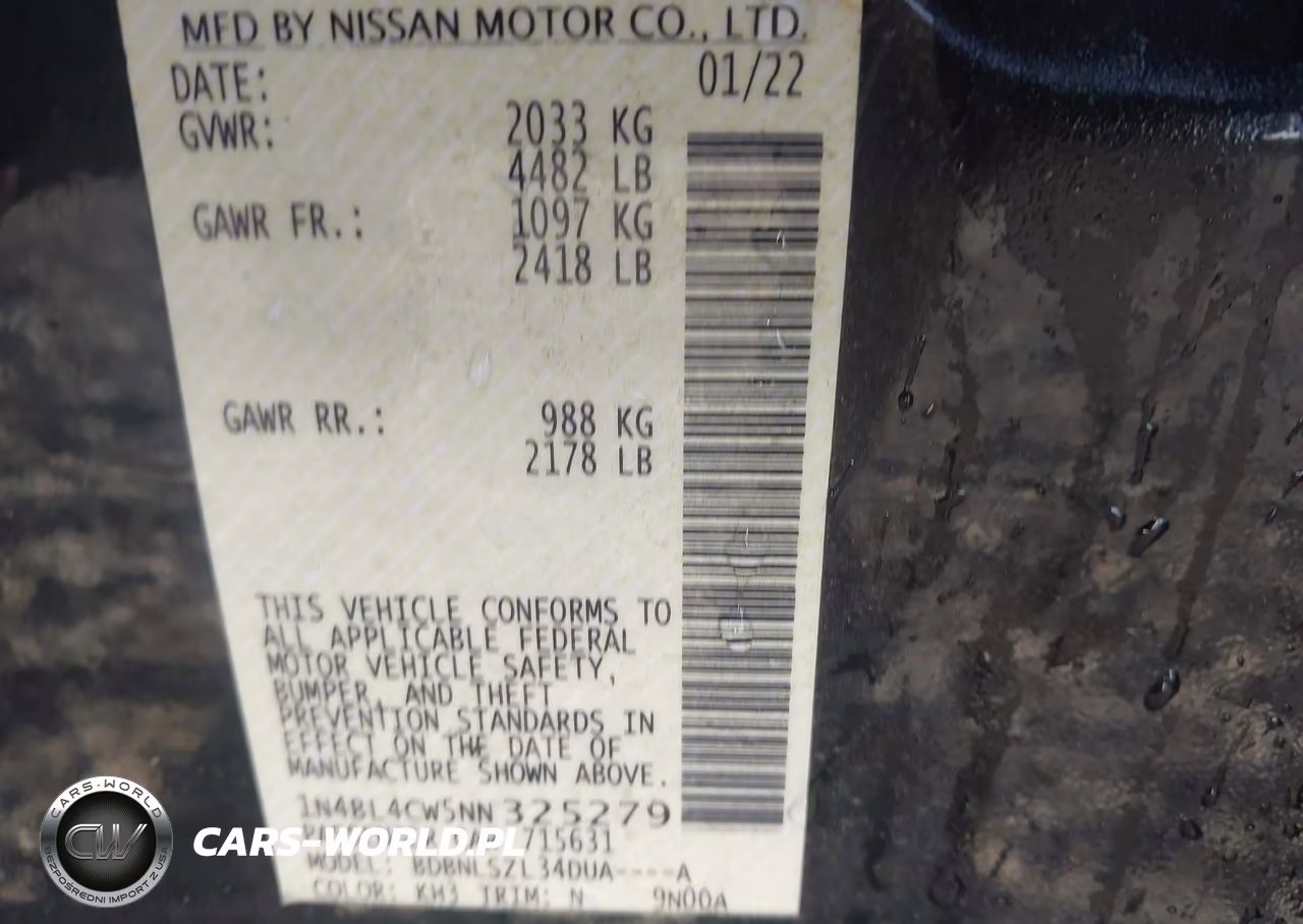 2022 Nissan Altima Sr Intelligent Awd VIN:1N4BL4CW5NN325279 - 9