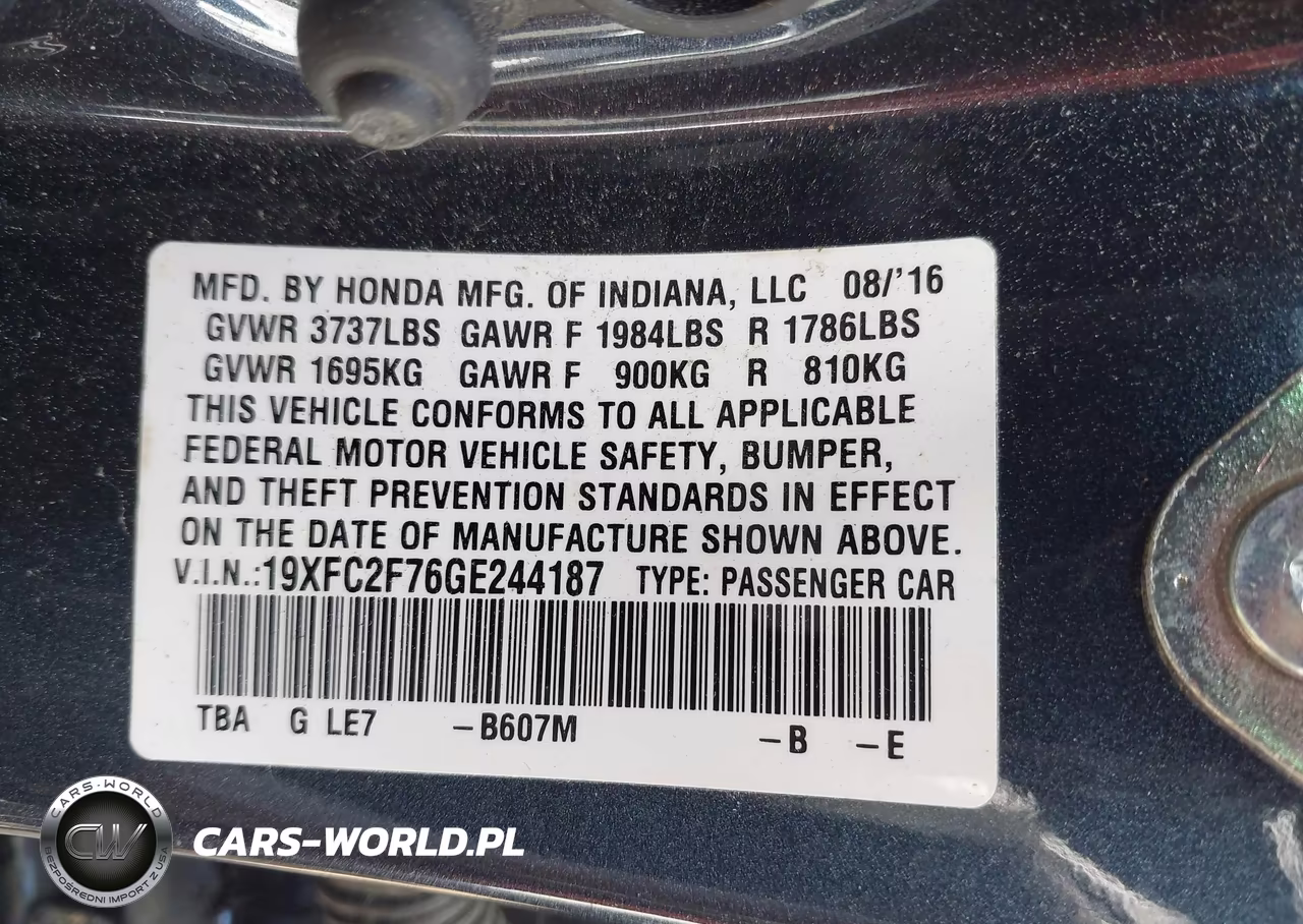 2016 Honda Civic Ex VIN:19XFC2F76GE244187 - 9