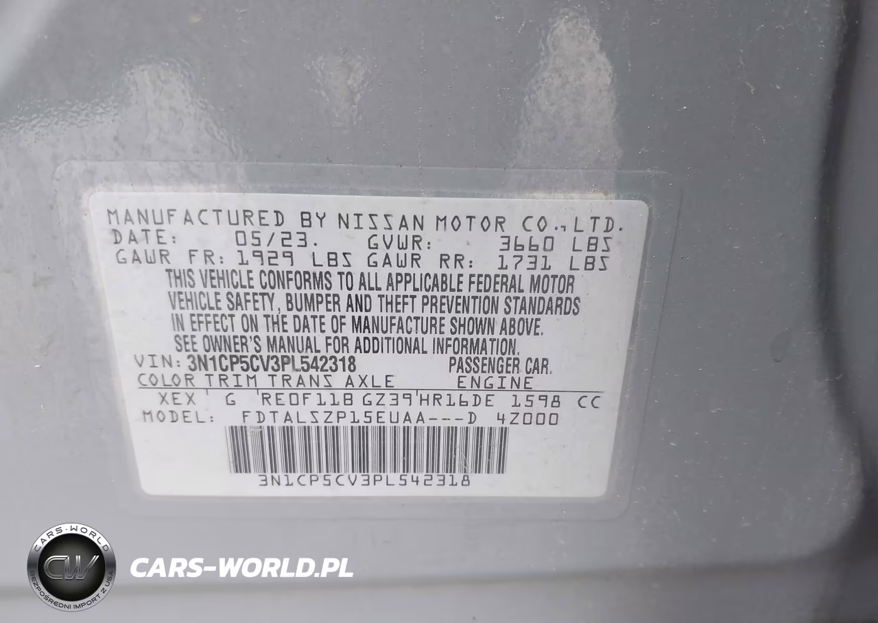 2023 Nissan Kicks Sv Xtronic Cvt VIN:3N1CP5CV3PL542318 - 9