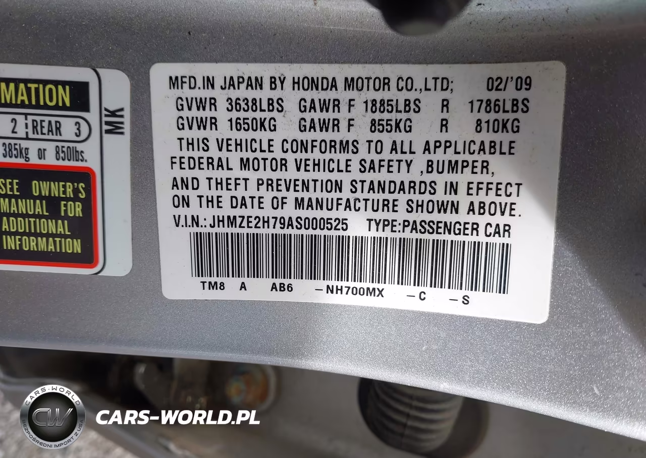 2010 Honda Insight Ex VIN:JHMZE2H79AS000525 - 9