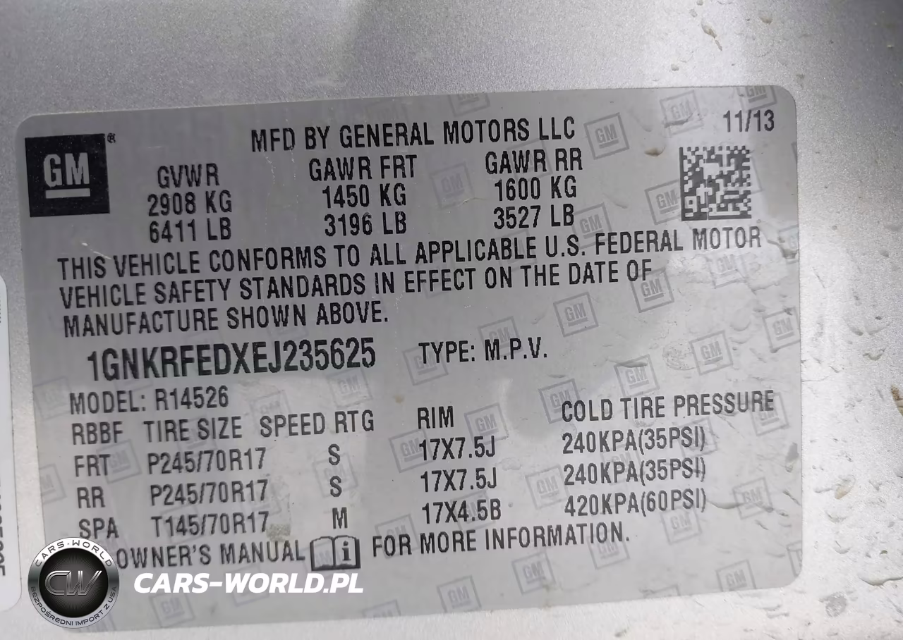 2014 Chevrolet Traverse Ls VIN:1GNKRFEDXEJ235625 - 9