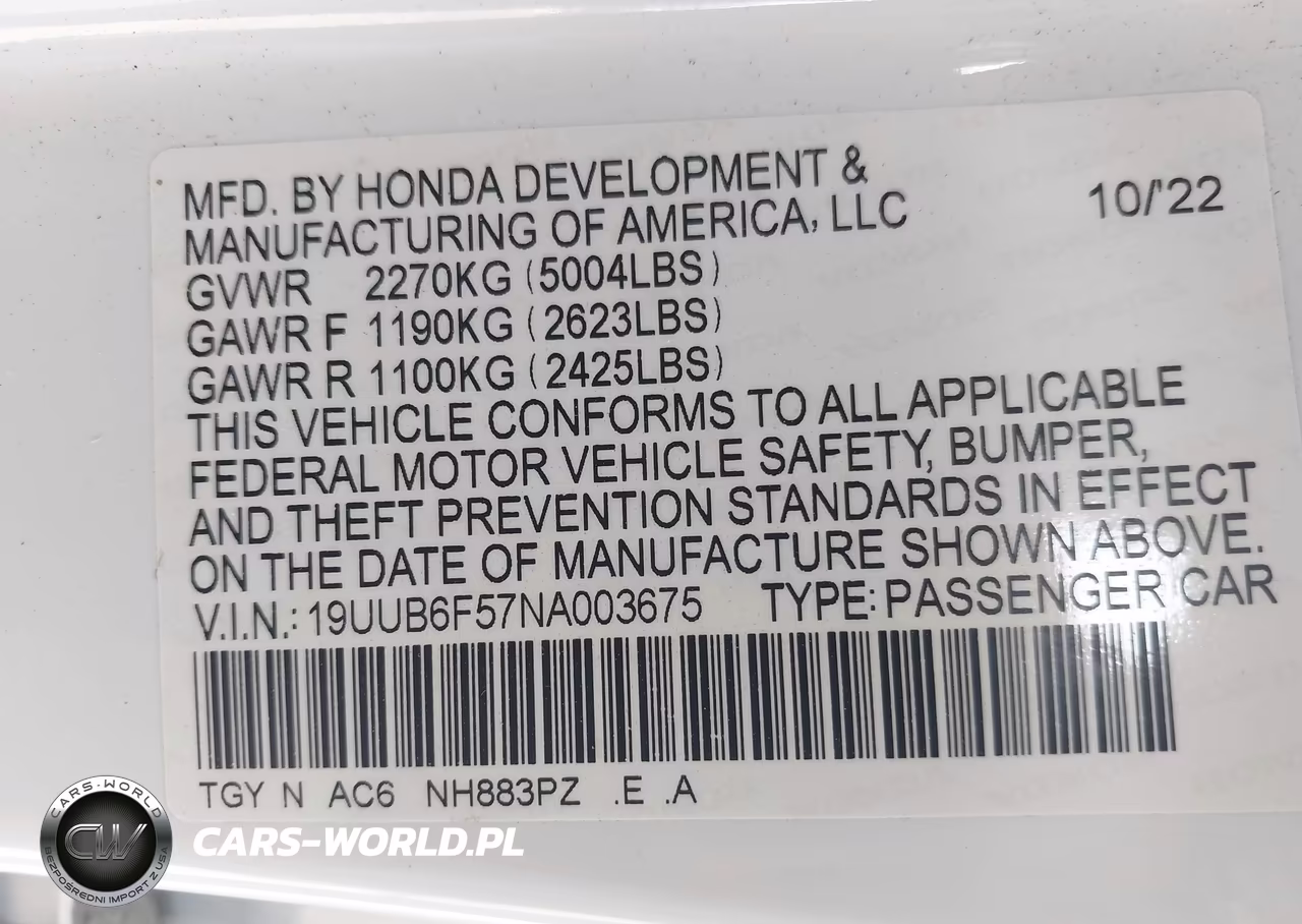 2022 Acura Tlx A-Spec Package VIN:19UUB6F57NA003675 - 9
