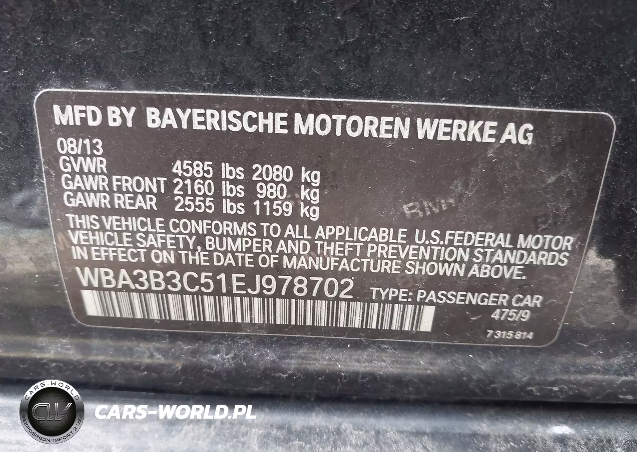 2014 BMW 328I xDrive VIN:WBA3B3C51EJ978702 - 9