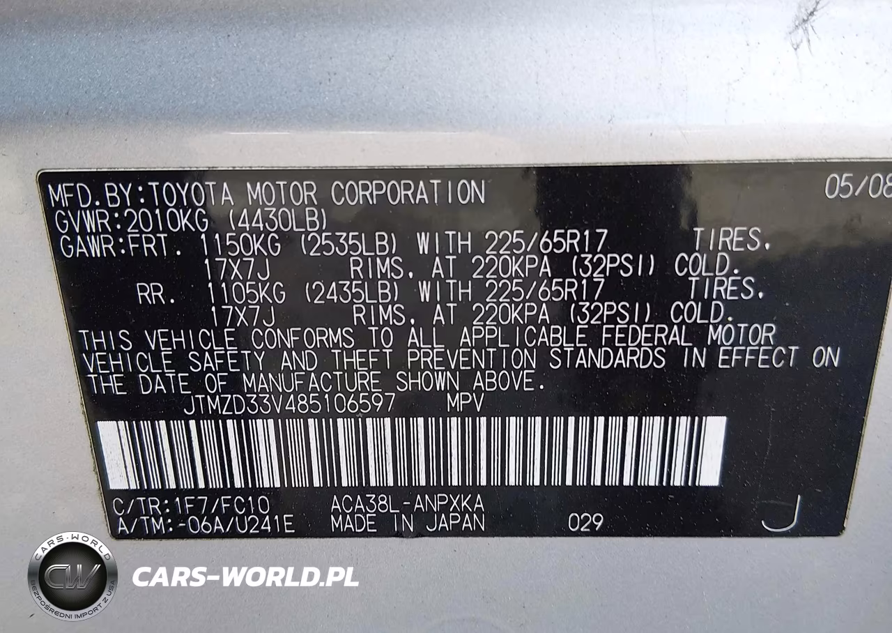 2008 Toyota Rav4 VIN:JTMZD33V485106597 - 9