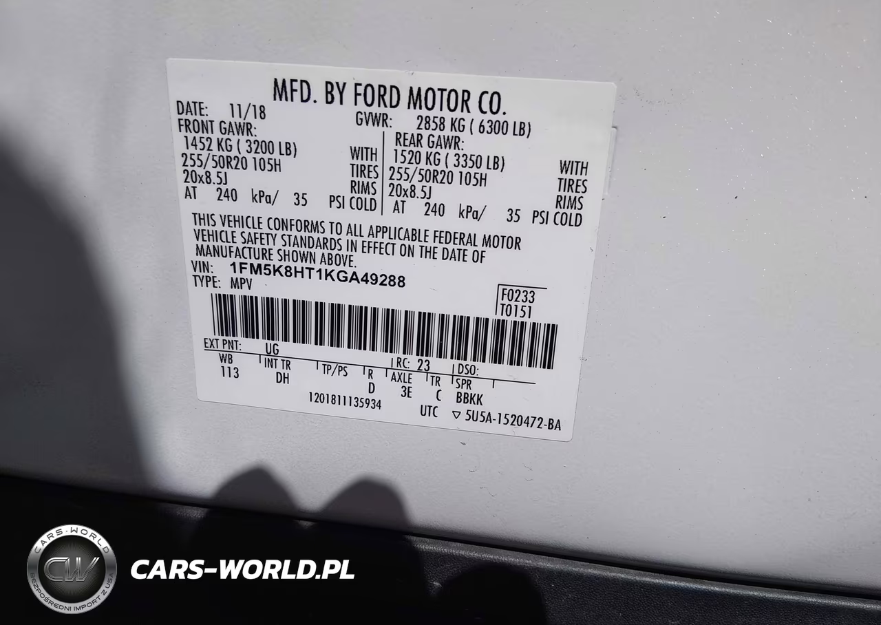 2019 Ford Explorer Platinum VIN:1FM5K8HT1KGA49288 - 9