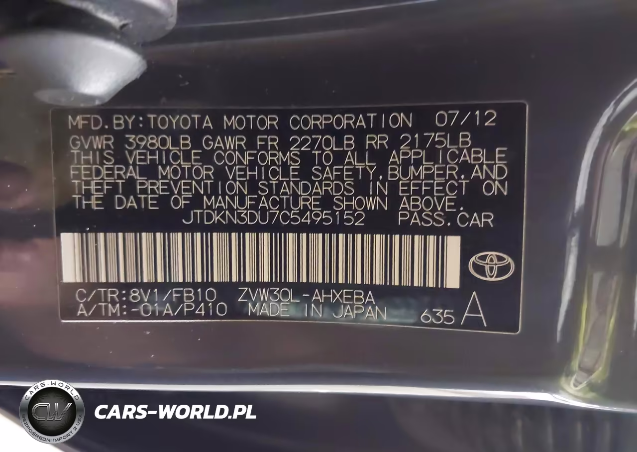 2012 Toyota Prius Three VIN:JTDKN3DU7C5495152 - 9
