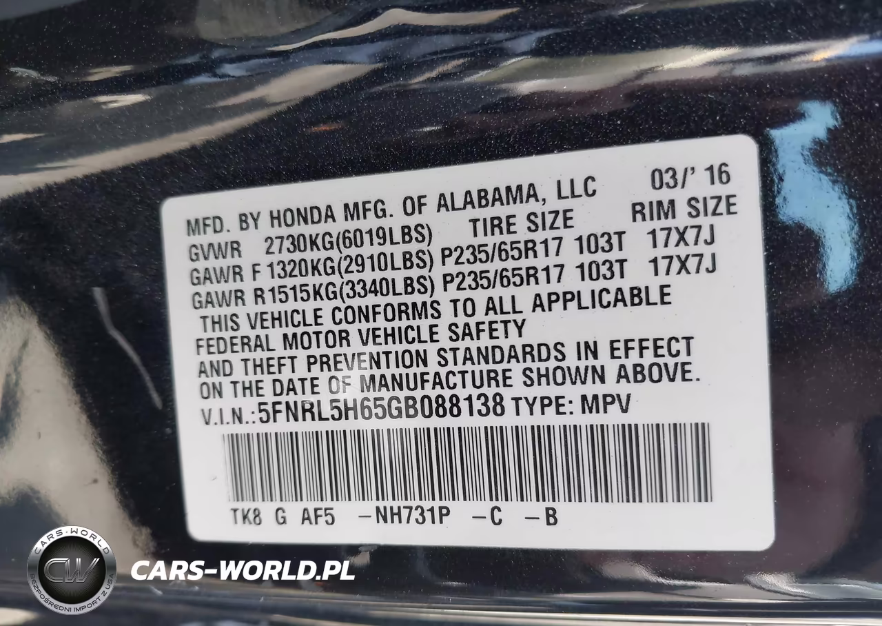 2016 Honda Odyssey Ex-L VIN:5FNRL5H65GB088138 - 9
